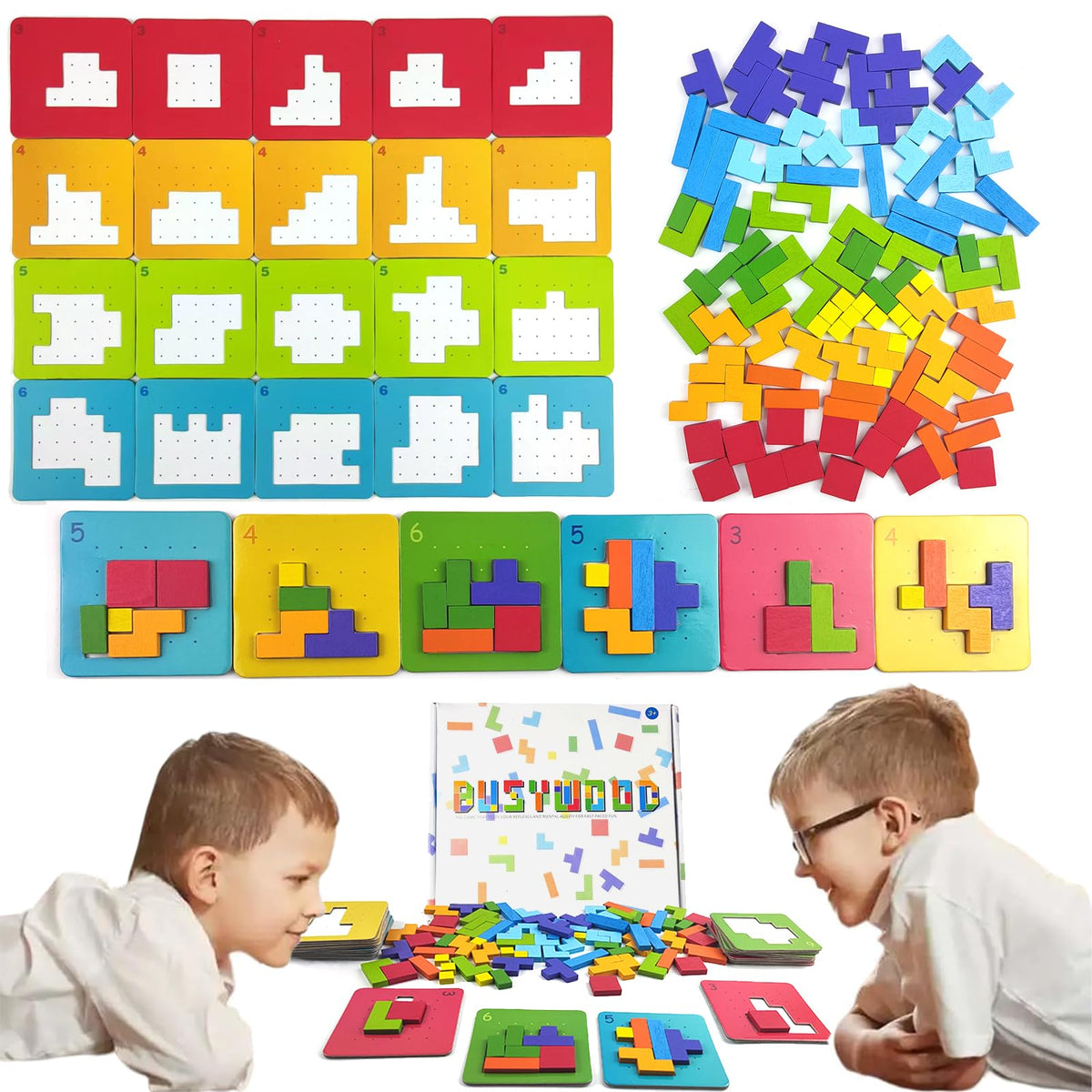 Kreatives Holzpuzzle St?cke & Ringe,formanpassungsspiel,Montessori Spielzeug ab 3 4 5 6 Jahre,Tangram Kinder,konzentrationsspiele lernspiele ab 4 5 6 Jahre,steckspiel holzpuzzle Kinder
