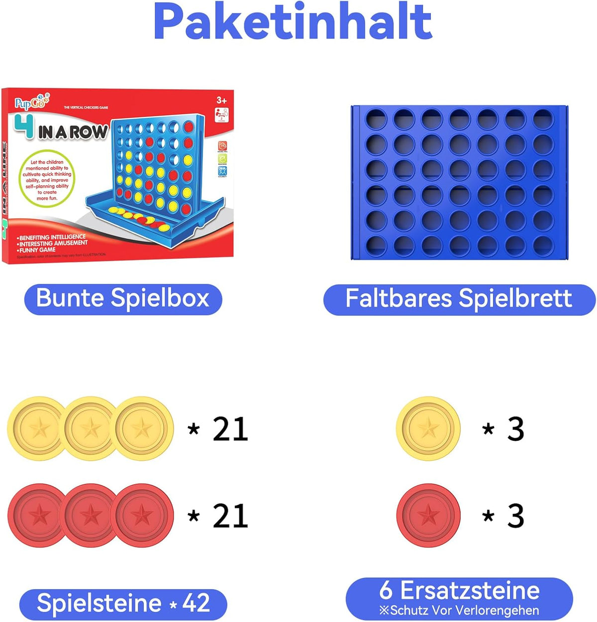 Pup Go Standard-Größe 4 in Einer Reihe Brettspiele für Kinder ab 3+ Jahren